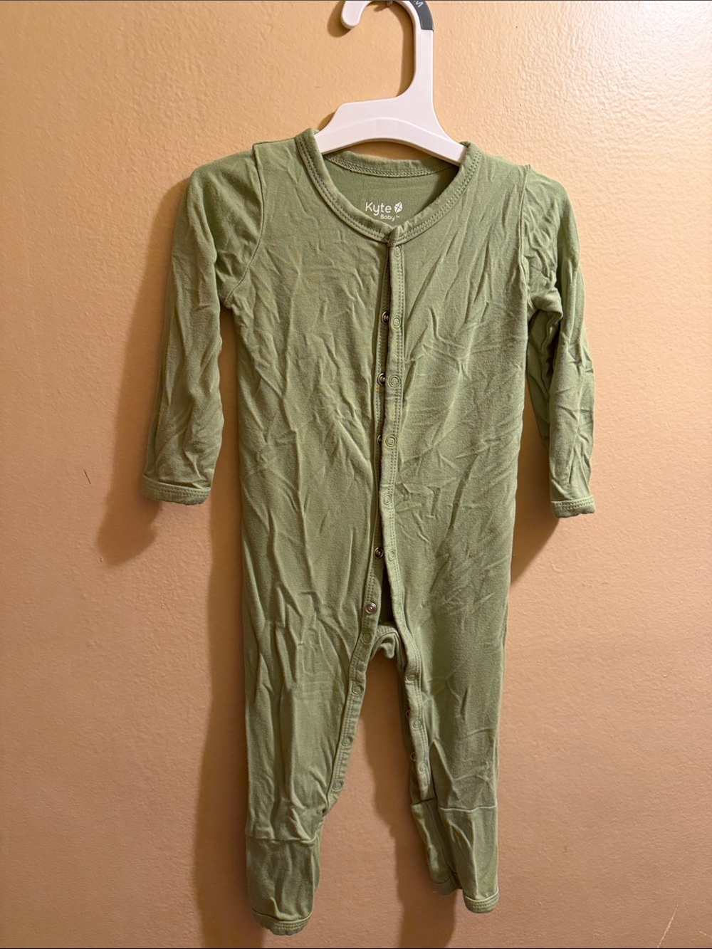 Kyte BABY Sage Green Long-Sleeve Footed One-Piece